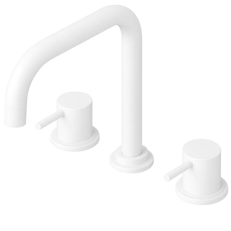 Waterevolution Flow Μικτή βρύση κουζίνας 3 οπών με περιστρεφόμενο στόμιο και σύνδεση φιλτραρισμένου νερού, λευκή T152HBR