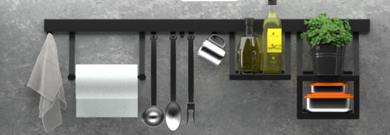 Επκα Λουξιόν Γάντζος για Κουζινικά Ράγια Μέταλλο Μαύρο 1208969962