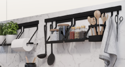 Επκα Λουξιόν Ρεκ για Κουζινικά Ράγια Μέταλλο Μαύρο 1208969966