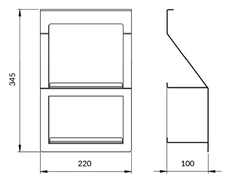 Επκα Λουξιόν Διπλή Ραφιέρα για Κουζινικές Ράγες Μέταλλο Μαύρο 1208969967