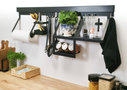 Epka Luxion Σετ ράγες κουζίνας 100 cm με αξεσουάρ Μεταλλικό με κρυφή στερέωση Μαύρο 1208969984