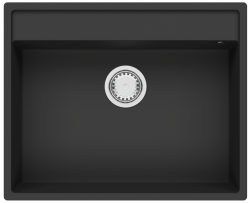 GraniteMy Bremen Γρανιτένιος Νεροχύτης 64x52 cm Μαύρο – Επικαθήμενη, Υποκαθήμενη και Εντοιχισμένη Εγκατάσταση με Επιφάνεια για Μπαταρία και Ανοξείδωτη Βαλβίδα 1208969992