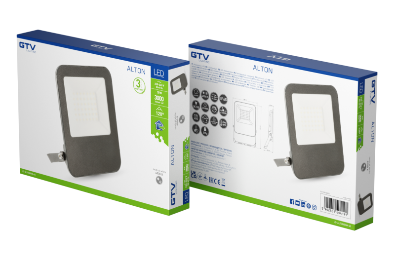 ALTON προβολέας, LED, 30W, 3000lm, 4000K, AC220-240V, IP65