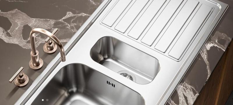 Banka Centurio 120 ανοξείδωτο διπλό νεροχύτη επιτραπέζιο 120x50cm με αποστραγγιστικό 1208970029