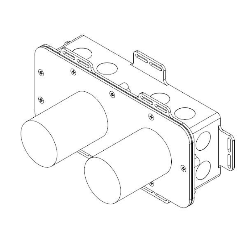 Waterevolution Ενσωματωμένο τμήμα ISOBOX Μικροβρύση νιπτήρα 2 οπών T0.16.BI