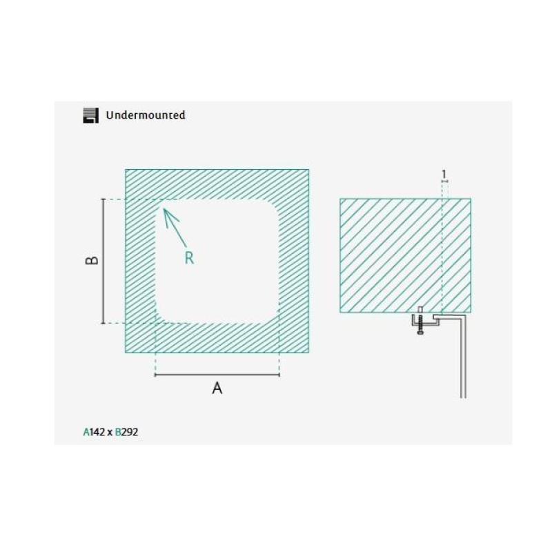 Banka IB1530 Ανοξείδωτο νεροχύτη 146 x 296 mm Υποδομή 1208970041