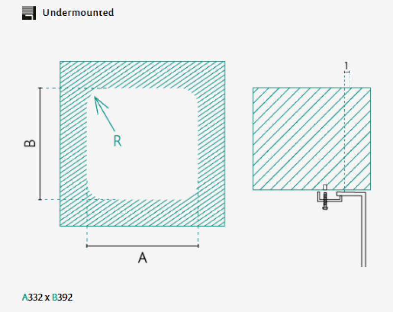 Banka IB3440 Νержаδένιο νεροχύτη 34 x 40 cm Υποδομή 1208970046