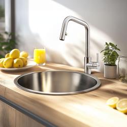 Νεροχύτης Ανοξείδωτος Κυκλικός Banka R18380 RVS 45 εκατοστά Επιφάνειας 1208970055