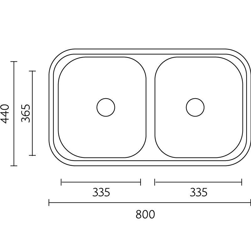 Banka Diplomat ανοξείδωτο διπλό νεροχύτη επιτραπέζιο 80x44 cm 1208970059