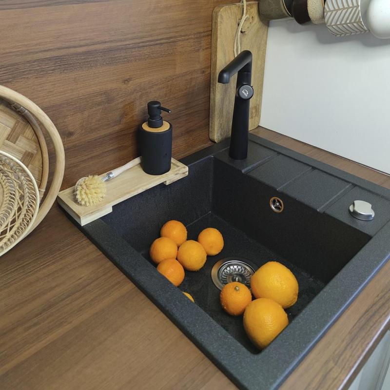 Aquadesign Somerset Γρανιτένιος Νεροχύτης Επιφάνειας Ανθρακί με μικρή Περιοχή Στραγγίσματος 570 x 495 mm 1208970084