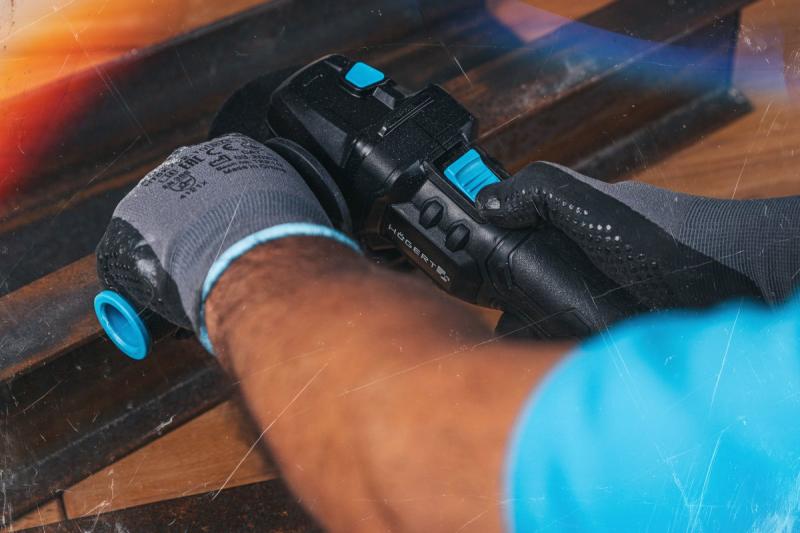 HÖGERT Ασύρματος γωνιακός τροχός με διακόπτη πεντάλ, 125MM, 18V, σετ με μπαταρία, φορτιστή, αξεσουάρ