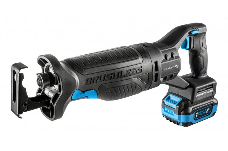 Σετ επαναφορτιζόμενου πριονιού HÖGERT, 18V, χωρίς ψήκτρες, μπαταρία, φορτιστής, αξεσουάρ.