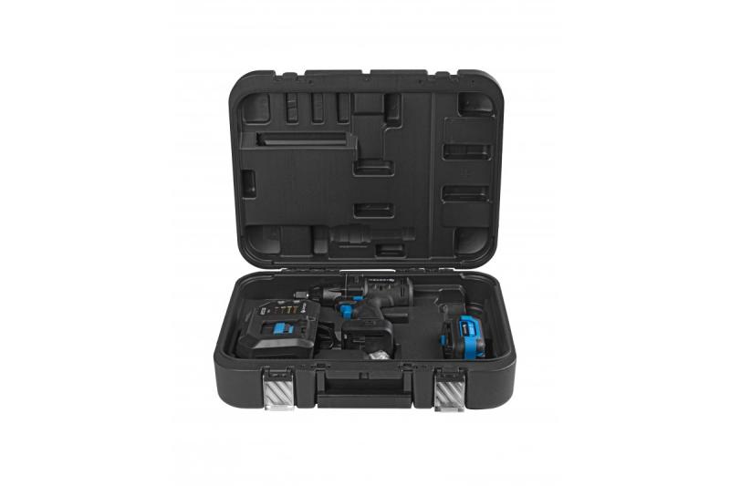 Σετ μπαταριοκίνητου κρουστικού δραπανοκατσάβιδου HÖGERT, χωρίς ψήκτρες, 18V, με μπαταρία, φορτιστή