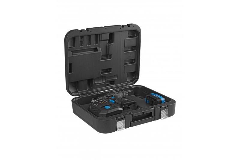 Σετ μπαταριοκίνητου κρουστικού δραπανοκατσάβιδου HÖGERT, χωρίς ψήκτρες, 18V, με μπαταρία, φορτιστή