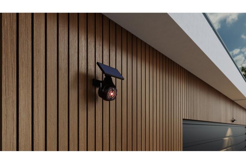 Φως ηλιακής πλημμύρας με αισθητήρα κίνησης και ανατολής GUARDOS, LED, 300lm, 6400K, 1200mAh, IP65, ψεύτικη κάμερα