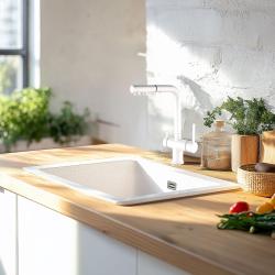 Ausmann Ellington 3-Οδικός Μίκτης Κουζίνας με Αποσπώμενη Ράβδο και Φιλτραρισμένο Νερό – Λευκό - 1208970496