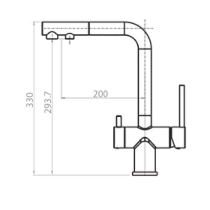 Ausmann Ellington 3-Οδικός Μίκτης Κουζίνας με Αποσπώμενη Ράβδο και Φιλτραρισμένο Νερό – Λευκό - 1208970496