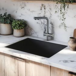 Ausmann Ellington 3-Weg Μικτή βρύση κουζίνας με αποσπώμενο στόμιο και φιλτραρισμένο νερό – Gun metal- 1208970499