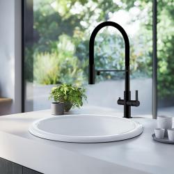 Ausmann Claridge 3-Δρόμων Κουζινόμπριζο με Ευλύγιστη Έξοδο και Φιλτραρισμένο Νερό - Ανθρακί- 1208970500