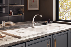 Ausmann Κεραμικός Νιπτήρας Blush Διπλός Λευκός με Επιφάνεια Αποστράγγισης 1125 x 500 mm 1208970514