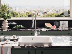 Ausmann Κεραμικός Νεροχύτης Frost Λευκός - Επικαθήμενος 660 x 506 mm με βάση για μπαταρία 1208970517