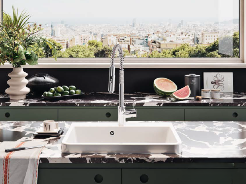 Ausmann Κεραμικός Νεροχύτης Frost Λευκός - Επικαθήμενος 660 x 506 mm με βάση για μπαταρία 1208970517