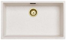 Άμμος Λευκός Μεγάλος Νεροχύτης 70x40 εκ Υποεντοιχισμός, Άνω Εντοιχισμός και Ενσωματωμένος με Χρυσό Βύσμα 1208970527