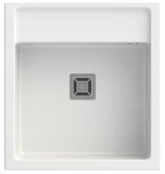 Graniteland Arno Γρανίτης Λευκός Νεροχύτης Ενδιάμεσης Κατασκευής 582x620mm με Πλαίσιο Ανοξείδωτου Χάλυβα 1208970604