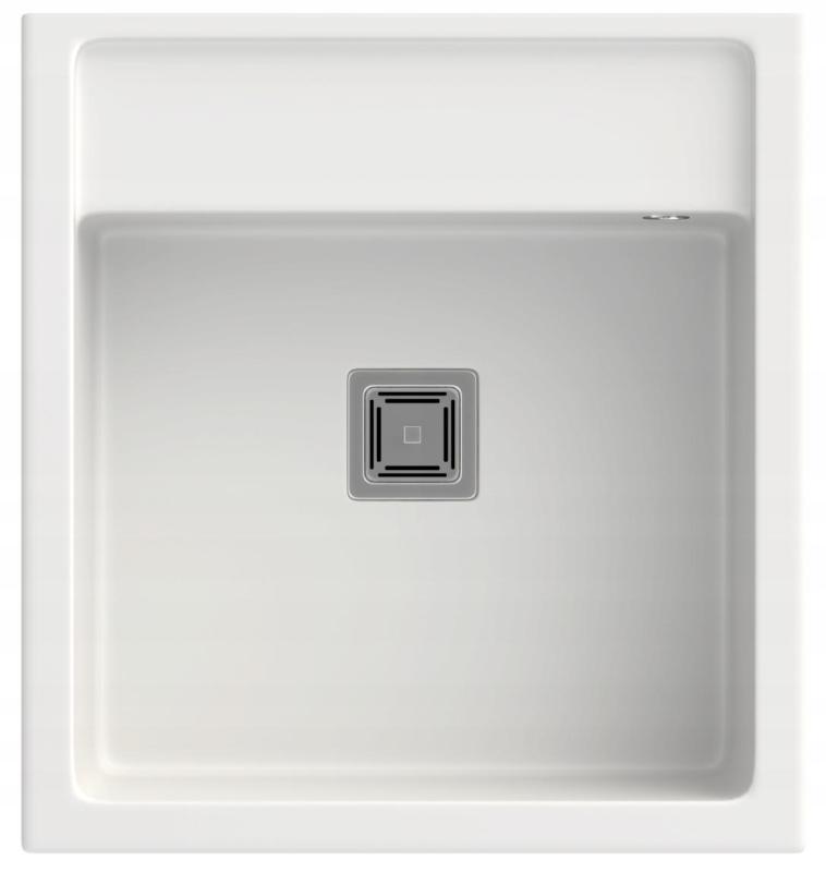 Graniteland Arno Γρανίτης Λευκός Νεροχύτης Ενδιάμεσης Κατασκευής 582x620mm με Πλαίσιο Ανοξείδωτου Χάλυβα 1208970604