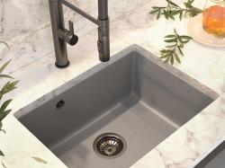 Graniteland Solo Γκρανίτης γκρίζος Νεροχύτης υποστρώματος 535x400 mm με Πρίζα από Ανοξείδωτο Χάλυβα 1208970634