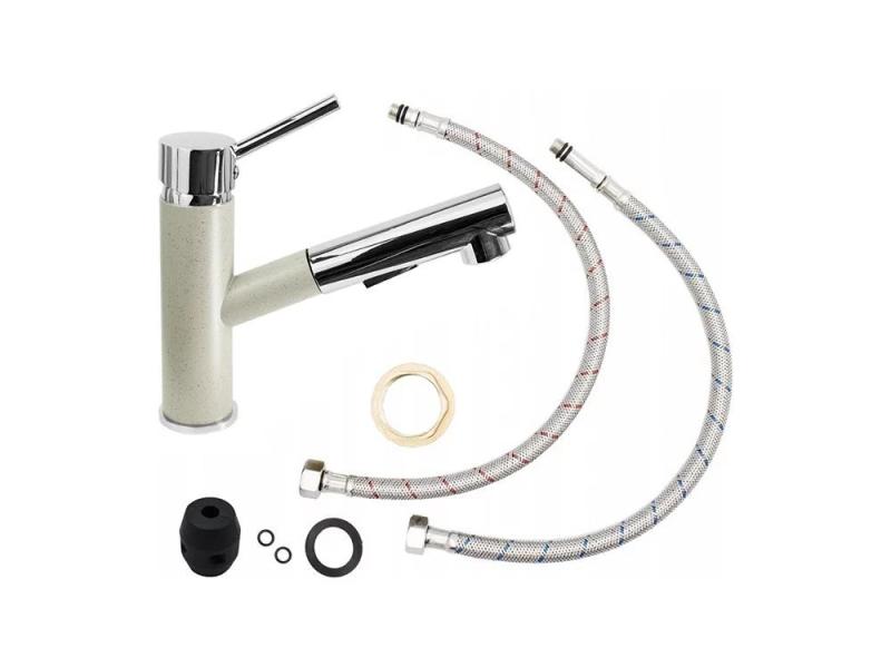 Graniteland Ceres Κουζινομπατάρια Μπεζ άμμος με Αποσπώμενο Στόμιο και Διπλή-Λειτουργία Χειρός Ντους 1208970708