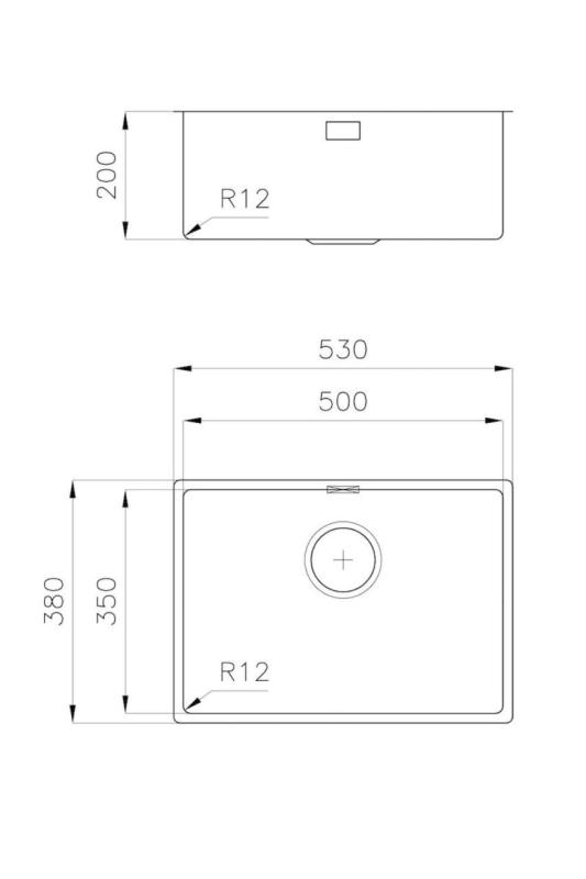 Foster L35 Ειδικός νεροχύτης από ανοξείδωτο χάλυβα μήκους 35 cm 50 x 35 cm Υποστύλωμα 1208970723