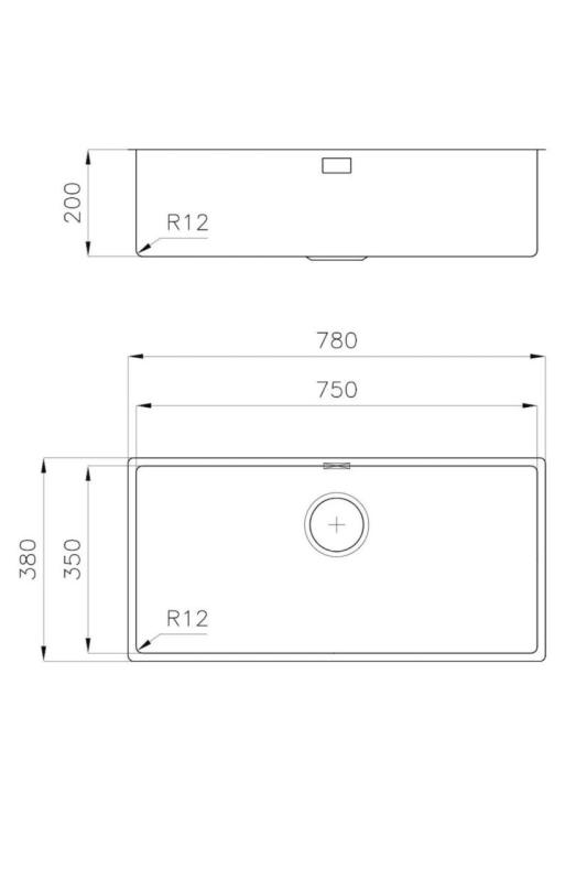 Foster L35 Ειδικό 35cm μήκος Ανοξείδωτος Νεροχύτης 75 x 35 cm Εντοιχιζόμενος 1208970724