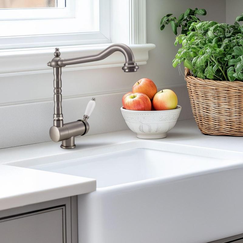 Ausmann Κεραμικός Νεροχύτης Mira Λευκός - Εντοιχισμένος και Ημιεντοιχισμένος 590 x 458 mm με Ανοξείδωτο Βύσμα 1208970733