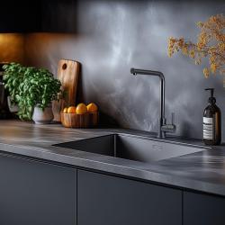 Pure.Sink Prestige Σετ συνδυασμού Gun metal νεροχύτη 50x40 εκ. με Gun metal Κουζινόβρυση 1208970763