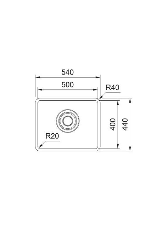 Franke Maris Quiet MQX 110.50 RVS Νεροχύτης 50x40 εκ. Υποκατασκευή 122.0694.477