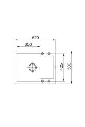 Franke Maris MRG 611-62 Fragranite Mat Μαύρος Νεροχύτης 62 x 50 εκ. Επιφάνειας με Τμήμα Στραγγίσματος 114.0628.964