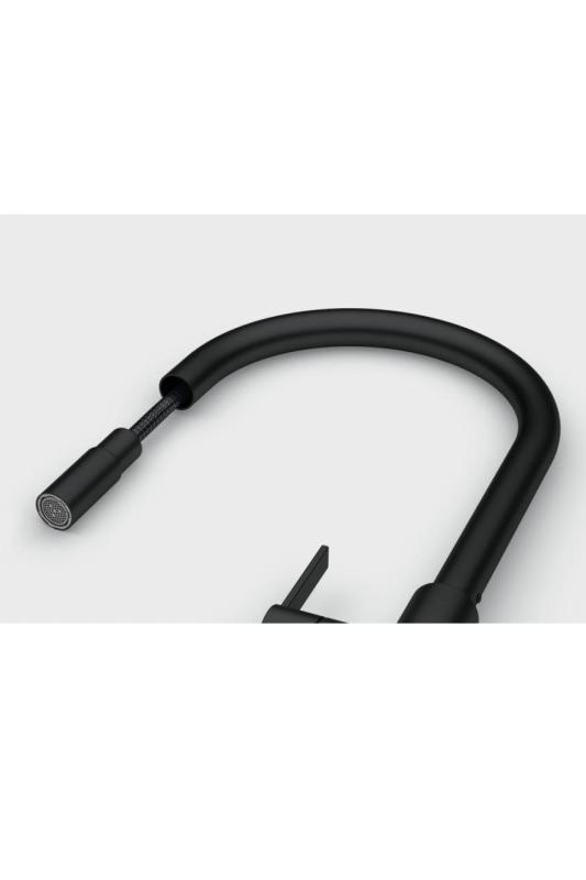 Μπαταρία Κουζίνας Franke Maris Slim J Μαύρη με Αποσπώμενη Ροή 115.0728.389