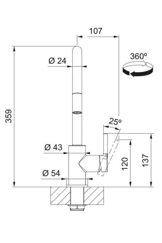 Μπαταρία κουζίνας Franke Lina Chrome με αποσπώμενο ντους χειρός 115.0693.229