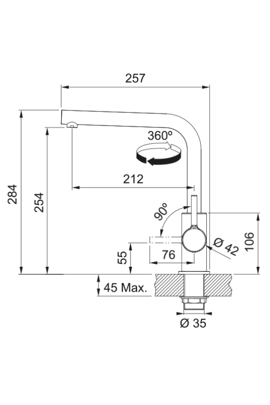 Βρύση Κουζίνας Franke Lina L με Περιστρεφόμενο Στόμιο Coffee cream 115.0728.482
