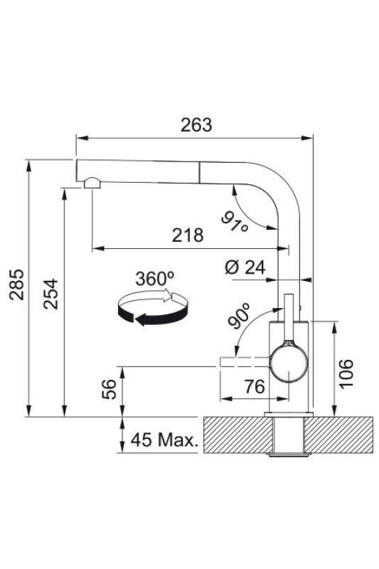 Φράνκε Λίνα Λ Κουζινόκρανο Coffee cream με Αποσπώμενη Έξοδο 115.0728.488
