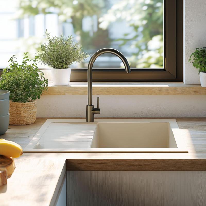 Ausmann Ceramic Sylva Κεραμικός Λευκός Νεροχύτης με Περιοχή Στράγγισης 857 x 500 mm 1208971128