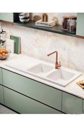 Ausmann Ceramic Crest Διπλό Κεραμικό Λευκό Νεροχύτη με Χώρο Στράγγισης 1205 x 500 mm 1208971132