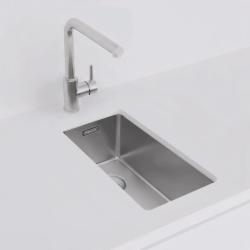 Pure.Sink Exclusivo μικρό ανοξείδωτο νεροχύτη 18x40 εκ 10mm ακτίνα εντοιχισμένη, επίπεδη ενσωμάτωση και επικαθήμενη PEX1840-02