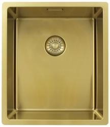 Pure.Sink Exclusivo Χρυσή νεροχύτη 34x40 cm 10mm ακτίνα εντοιχισμένη, επίπεδη κατασκευή και επικατασκευή PEX3440-60