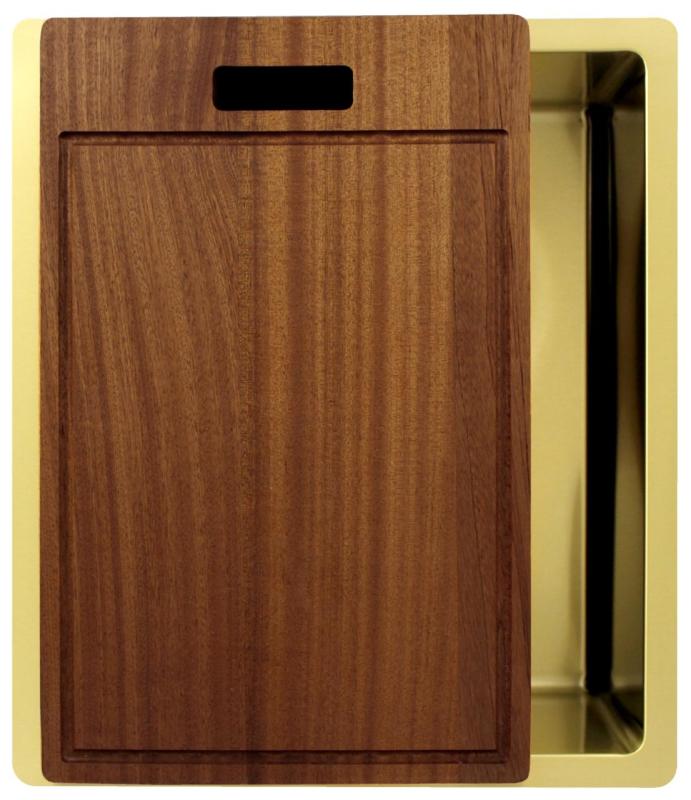 Pure.Sink Exclusivo Χρυσή νεροχύτη 34x40 cm 10mm ακτίνα εντοιχισμένη, επίπεδη κατασκευή και επικατασκευή PEX3440-60