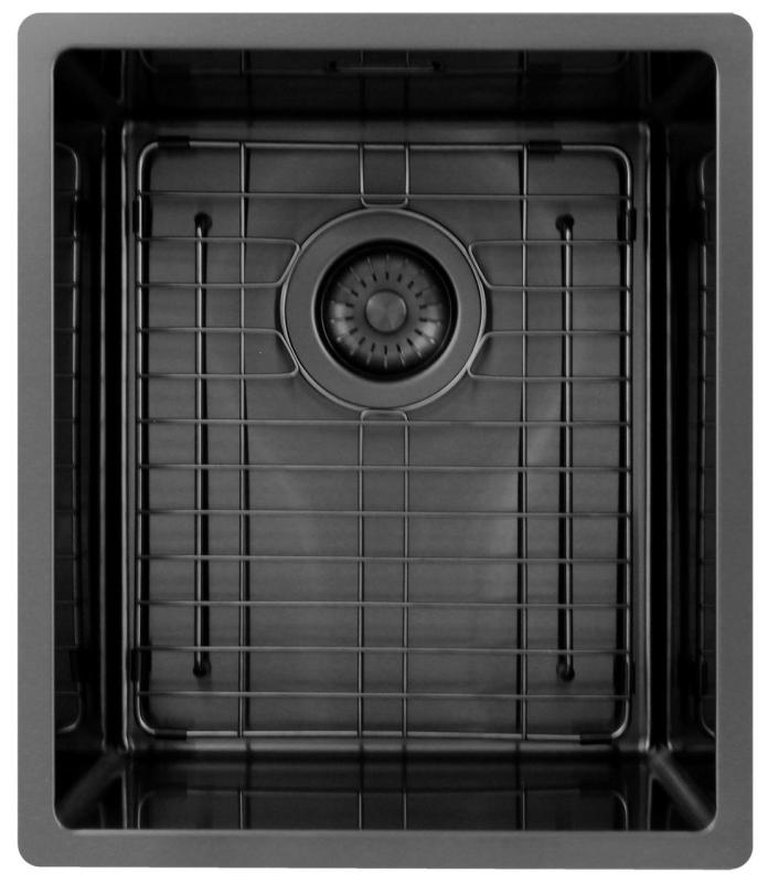 Pure.Sink Exclusivo Gun metal νεροχύτης 34x40 εκ. 10mm ράγιους επίπεδης κατασκευής, επιφανειακής και υπερυψωμένης PEX3440-61