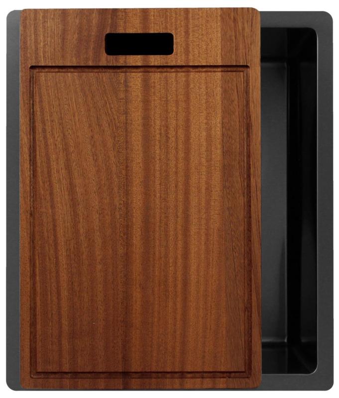 Pure.Sink Exclusivo Gun metal νεροχύτης 34x40 εκ. 10mm ράγιους επίπεδης κατασκευής, επιφανειακής και υπερυψωμένης PEX3440-61