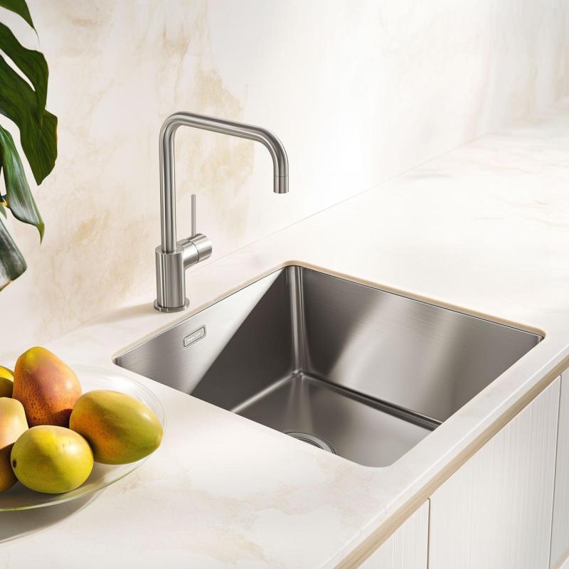 Pure.Sink Exclusivo RVS 40x40 εκατοστά με ακτίνα 10 χιλιοστών, εντοιχισμένος, επίπεδη κατασκευή και επικαθήμενος PEX4040-02