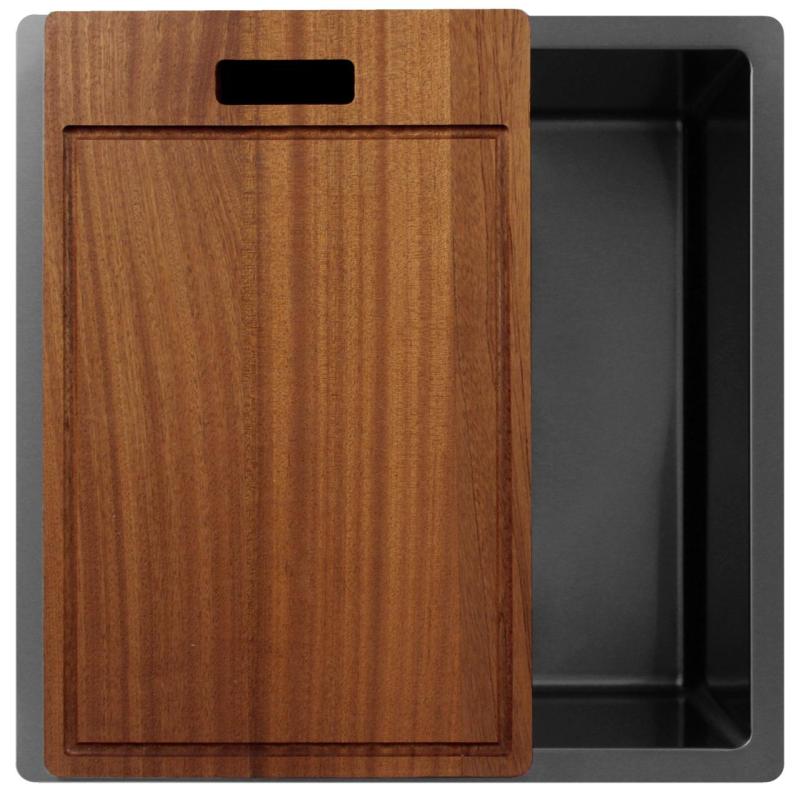 Pure.Sink Exclusivo Gun metal νεροχύτης 40x40 εκ. 10mm ακτίνα εντοιχισμένη, επίπεδη και επικαθήμενη PEX4040-61